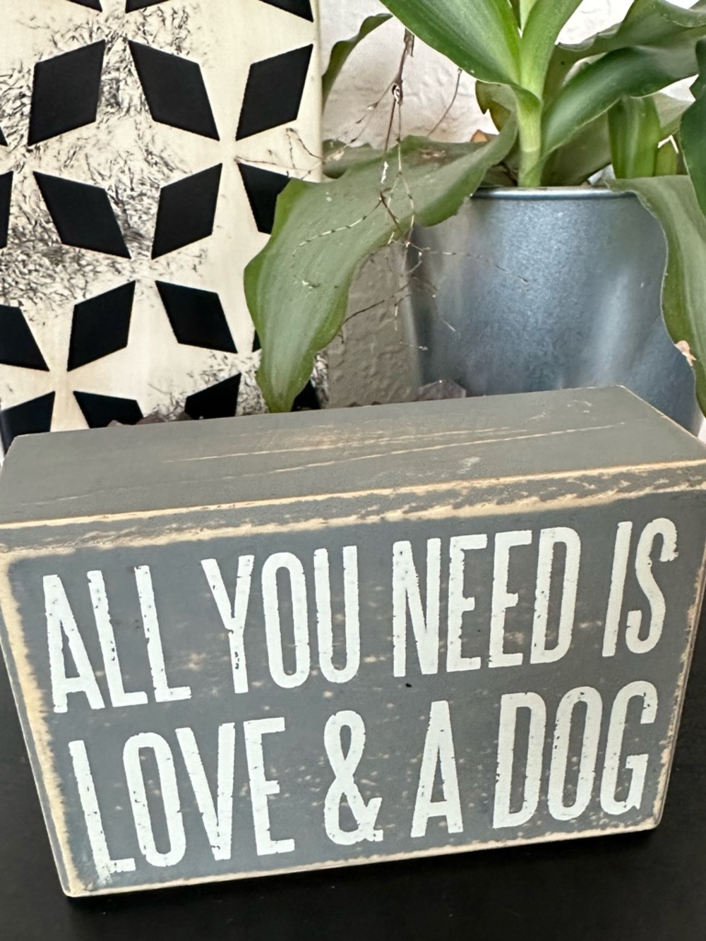 “All You Need Is Love & A Dog” Wood Block Art ❤️🐾